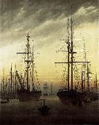 Caspar David Friedrich View of a Harbour oil painting artist